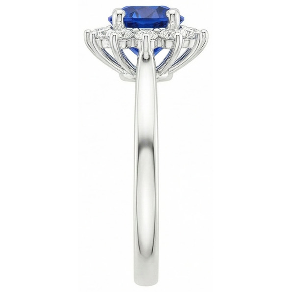 natural round sapphire 2.20ct ring top view