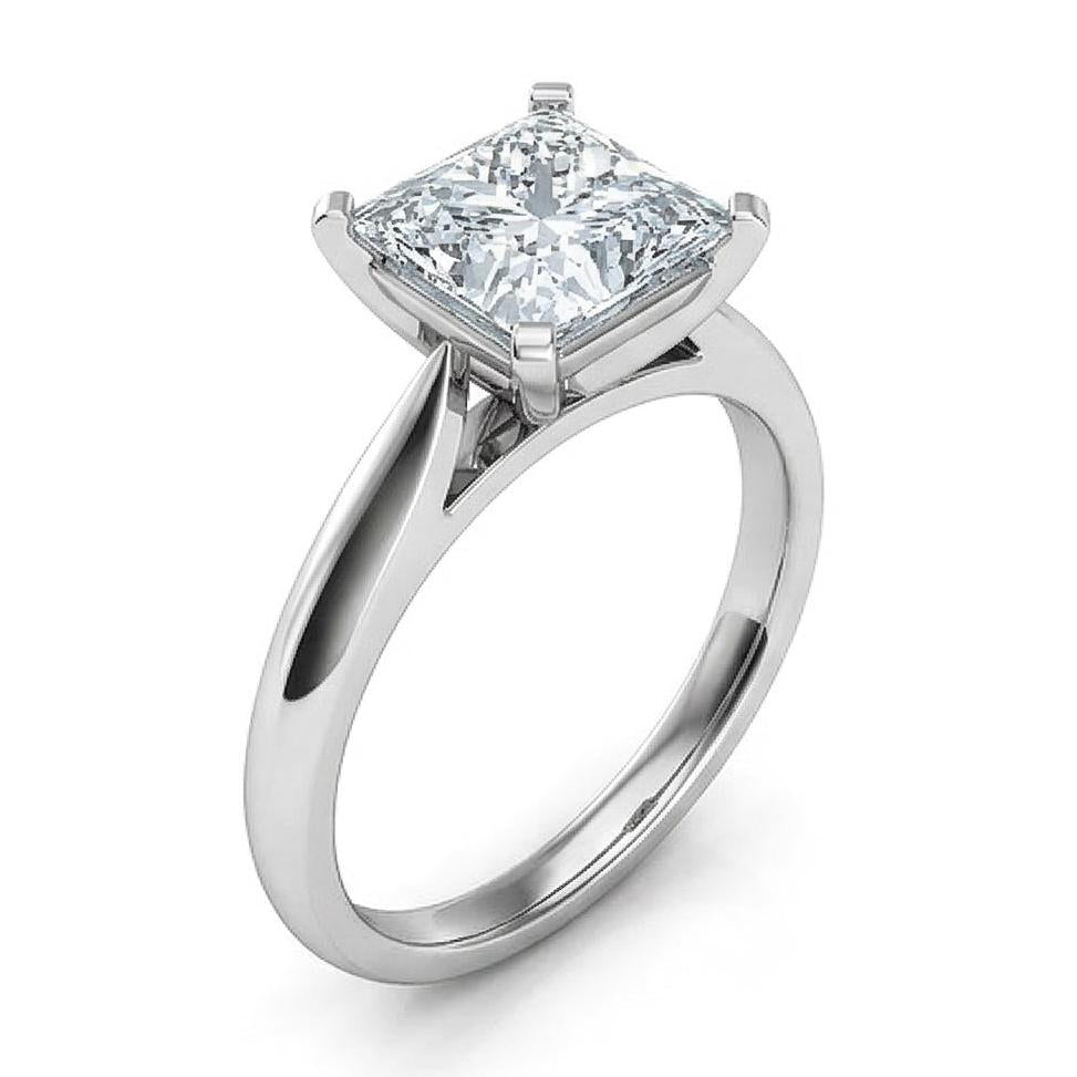 2.25 Carat Solitaire Real Natural Earth Mined Diamond ( Not Lab Grown )  Anniversary Ring 14K White Gold