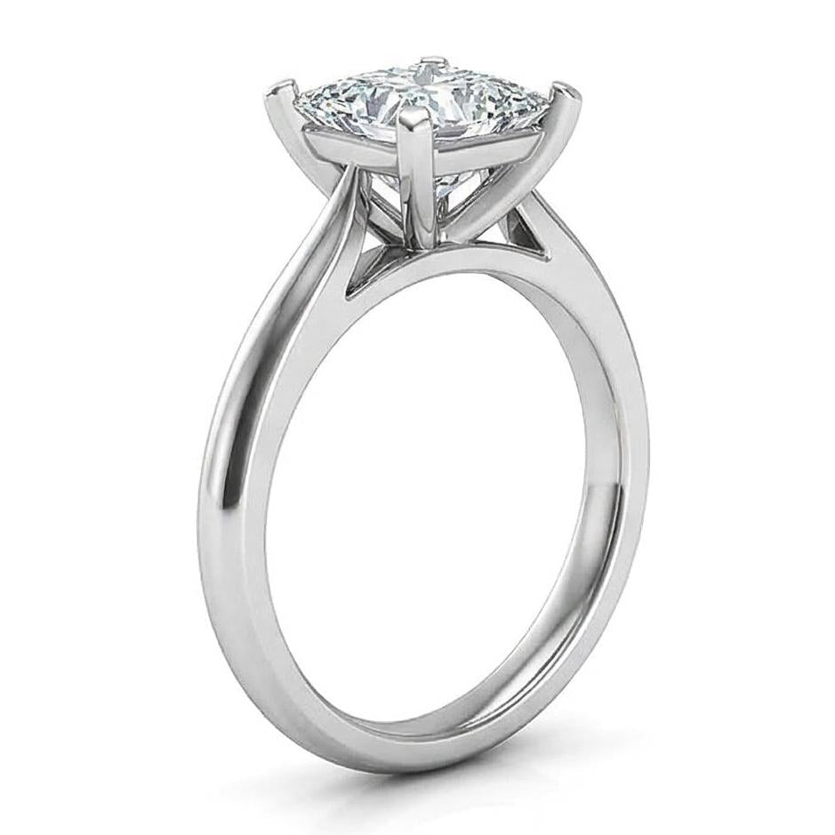 2.25 Carat Solitaire Real Natural Earth Mined Diamond ( Not Lab Grown )  Anniversary Ring 14K White Gold