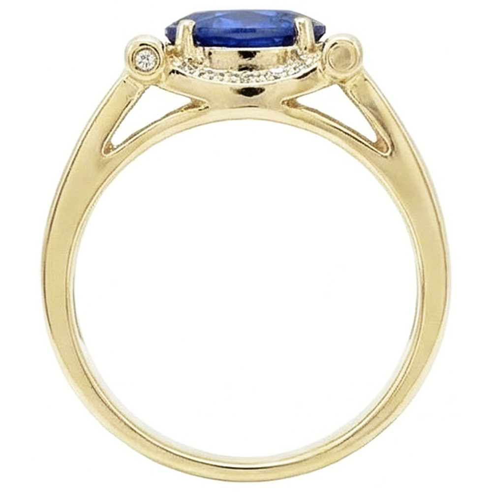 2.25 Carats Natural Earth Mined Diamond ( Not Lab Grown )  Ceylon Sapphire Men's Ring Jewelry Gold 14K