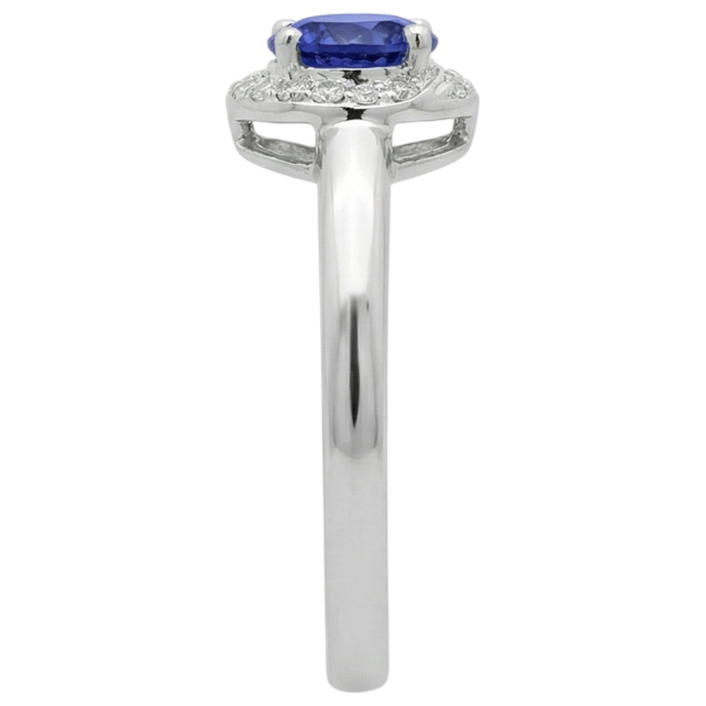 2.25 Carats Round Center Tanzanite Fancy Natural Earth Mined Diamond ( Not Lab Grown )  Ring New