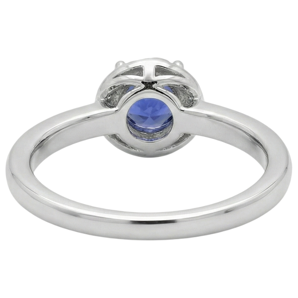 2.25 Carats Round Center Tanzanite Fancy Natural Earth Mined Diamond ( Not Lab Grown )  Ring New