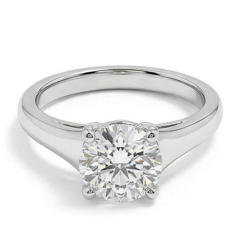 2.25 Ct Brilliant Cut Solitaire White Gold Real Natural Earth Mined Diamond ( Not Lab Grown ) Wedding Ring