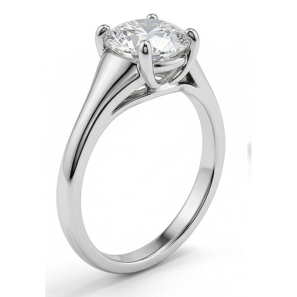 2.25 Ct Brilliant Cut Solitaire White Gold Real Natural Earth Mined Diamond ( Not Lab Grown ) Wedding Ring