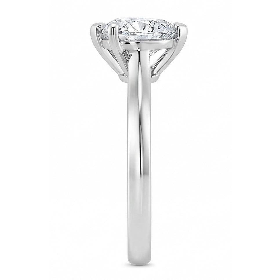 2.25 Ct Solitaire Heart Shape Natural Earth Mined Diamond ( Not Lab Grown ) Anniversary Ring White Gold