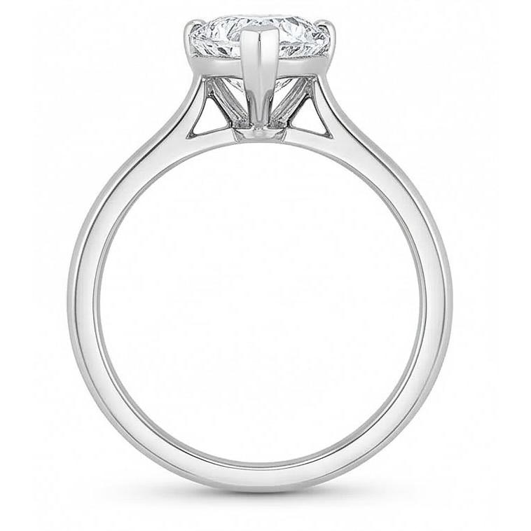 2.25 Ct Solitaire Heart Shape Natural Earth Mined Diamond ( Not Lab Grown ) Anniversary Ring White Gold