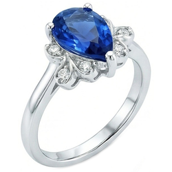 Natural Sapphire Ring 2.30ct - White Gold 14K