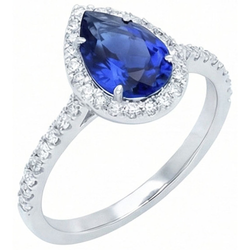 Natural Sapphire Ring 2.30ct - White Gold 14K