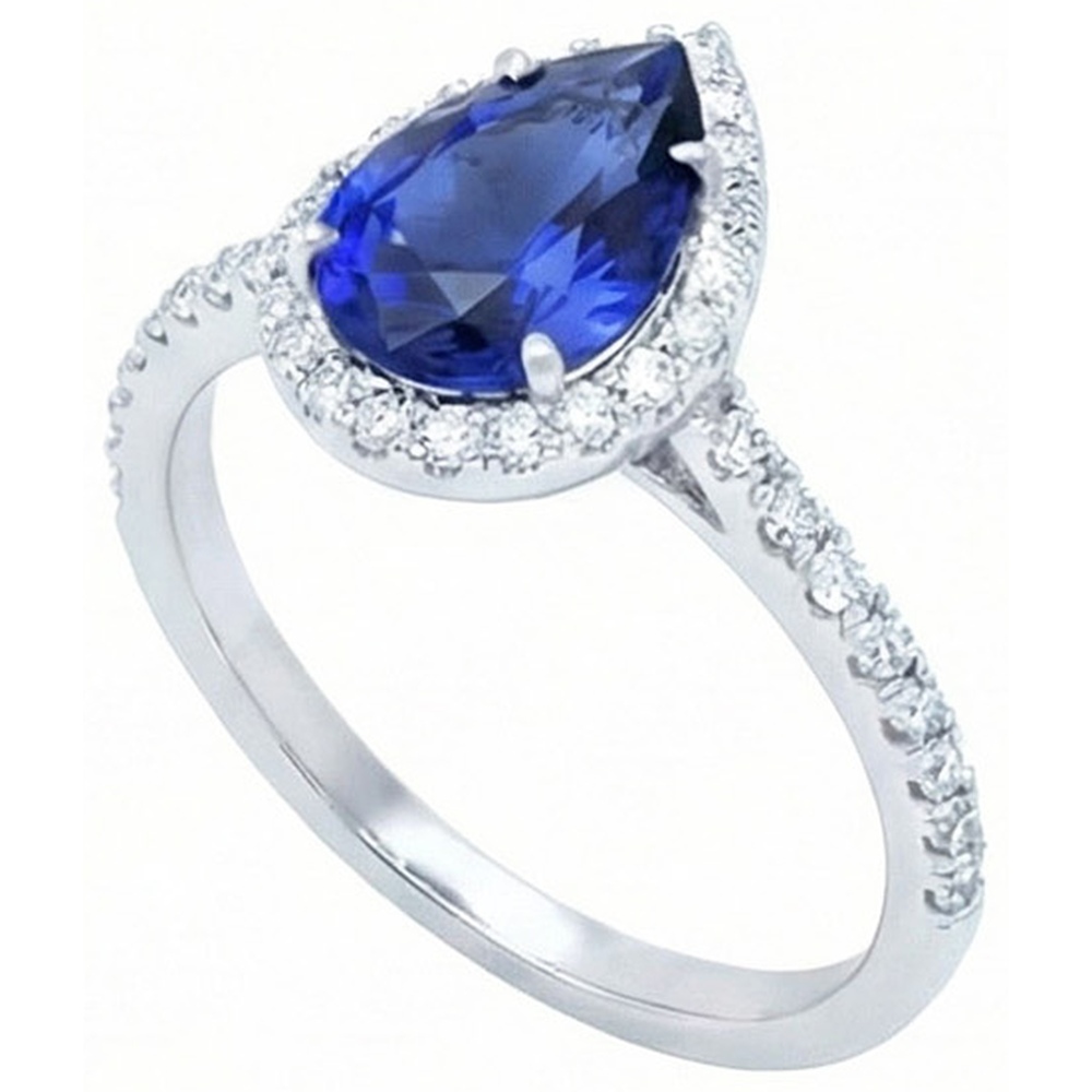 natural round sapphire 2.30ct ring side angle