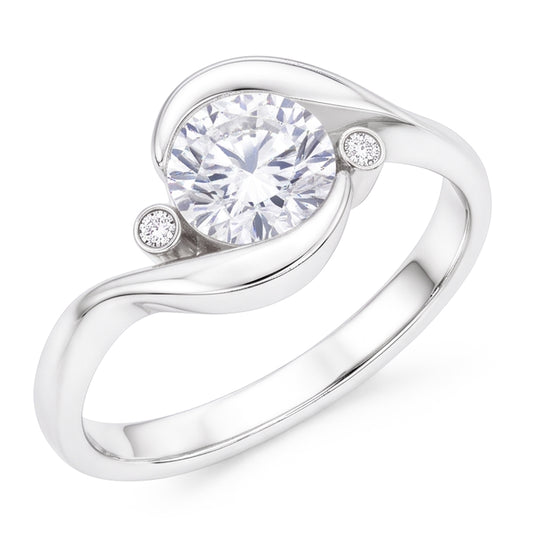 2.40 Carats 3 Stone Style Real Natural Earth Mined Diamond ( Not Lab Grown )  Engagement Ring White Gold 14K