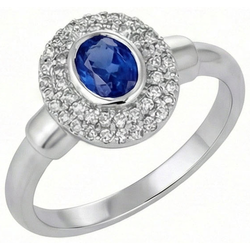 Natural Sapphire Ring 2.40ct - White Gold 14K