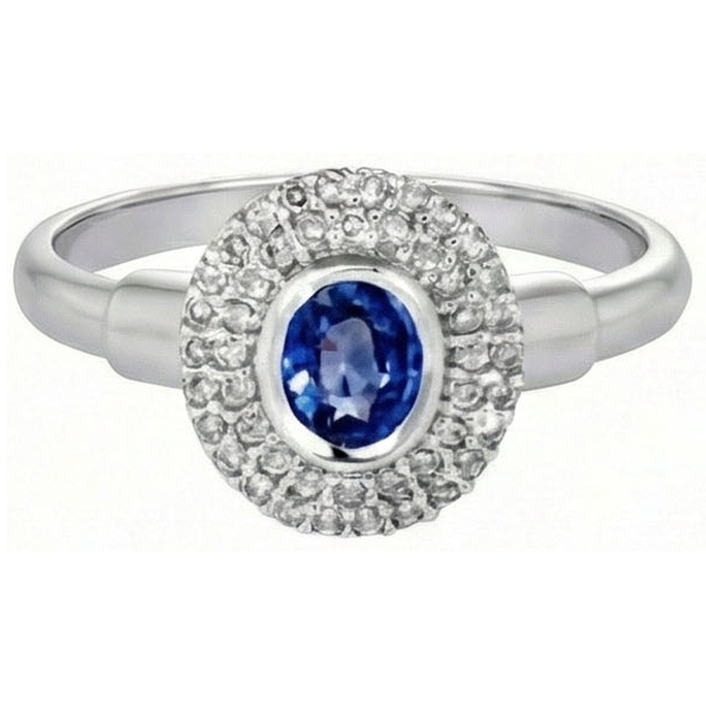 natural round sapphire 2.40ct ring side angle