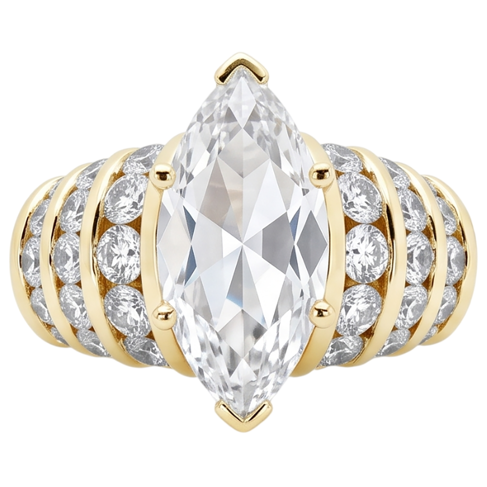 2.5 Ct. Real Natural Earth Mined Diamond ( Not Lab Grown )s Engagement Ring Marquise Diamonds Yellow Gold
