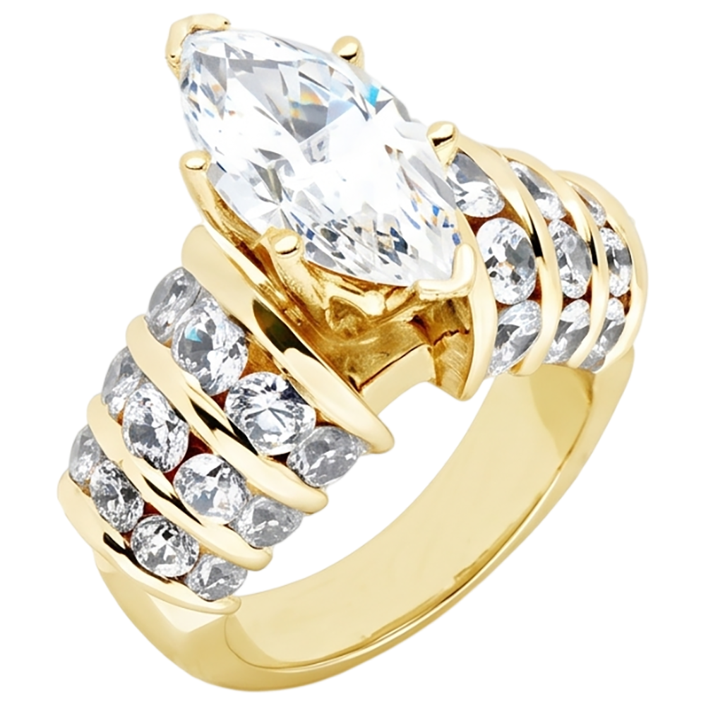 2.5 Ct. Real Natural Earth Mined Diamond ( Not Lab Grown )s Engagement Ring Marquise Diamonds Yellow Gold