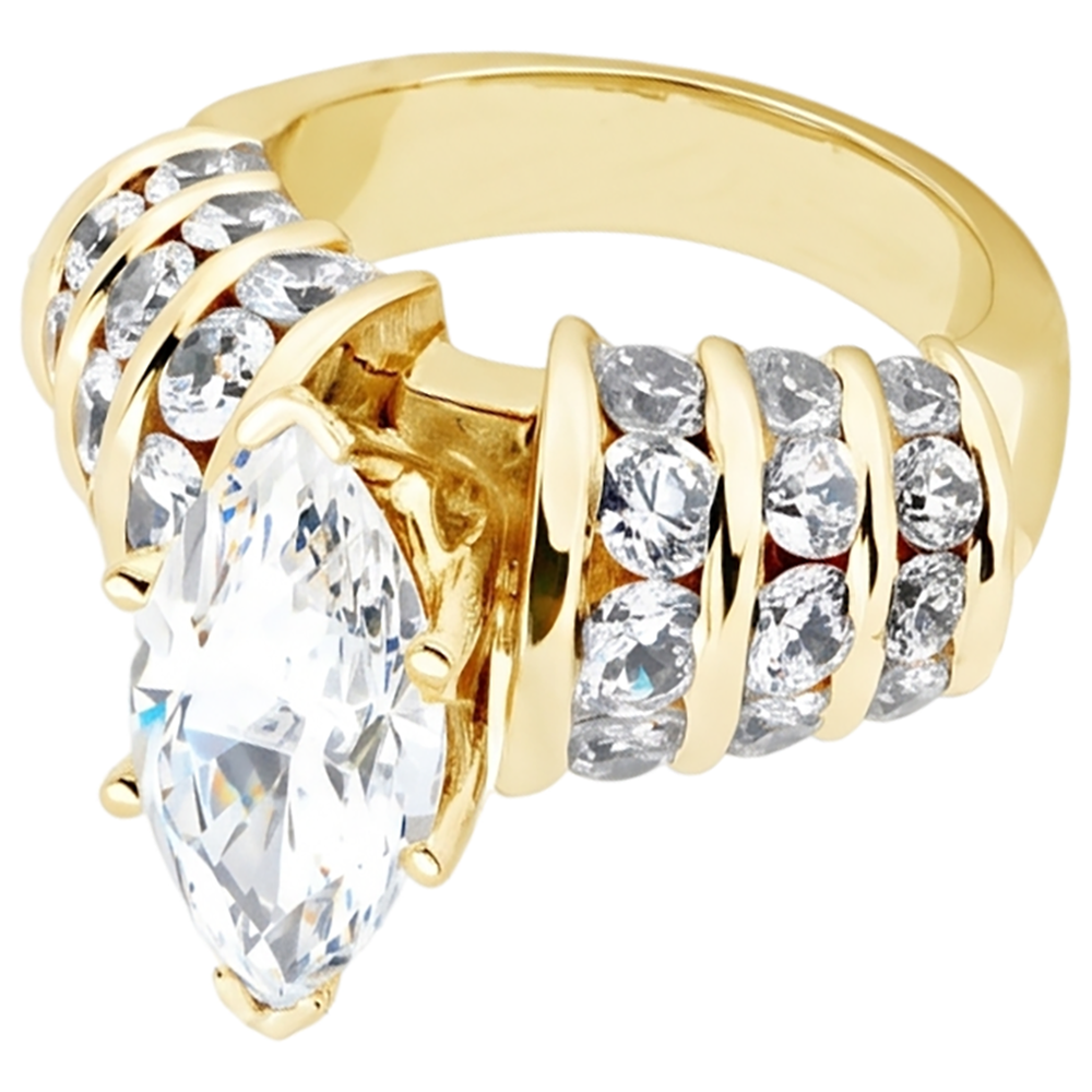 2.5 Ct. Real Natural Earth Mined Diamond ( Not Lab Grown )s Engagement Ring Marquise Diamonds Yellow Gold