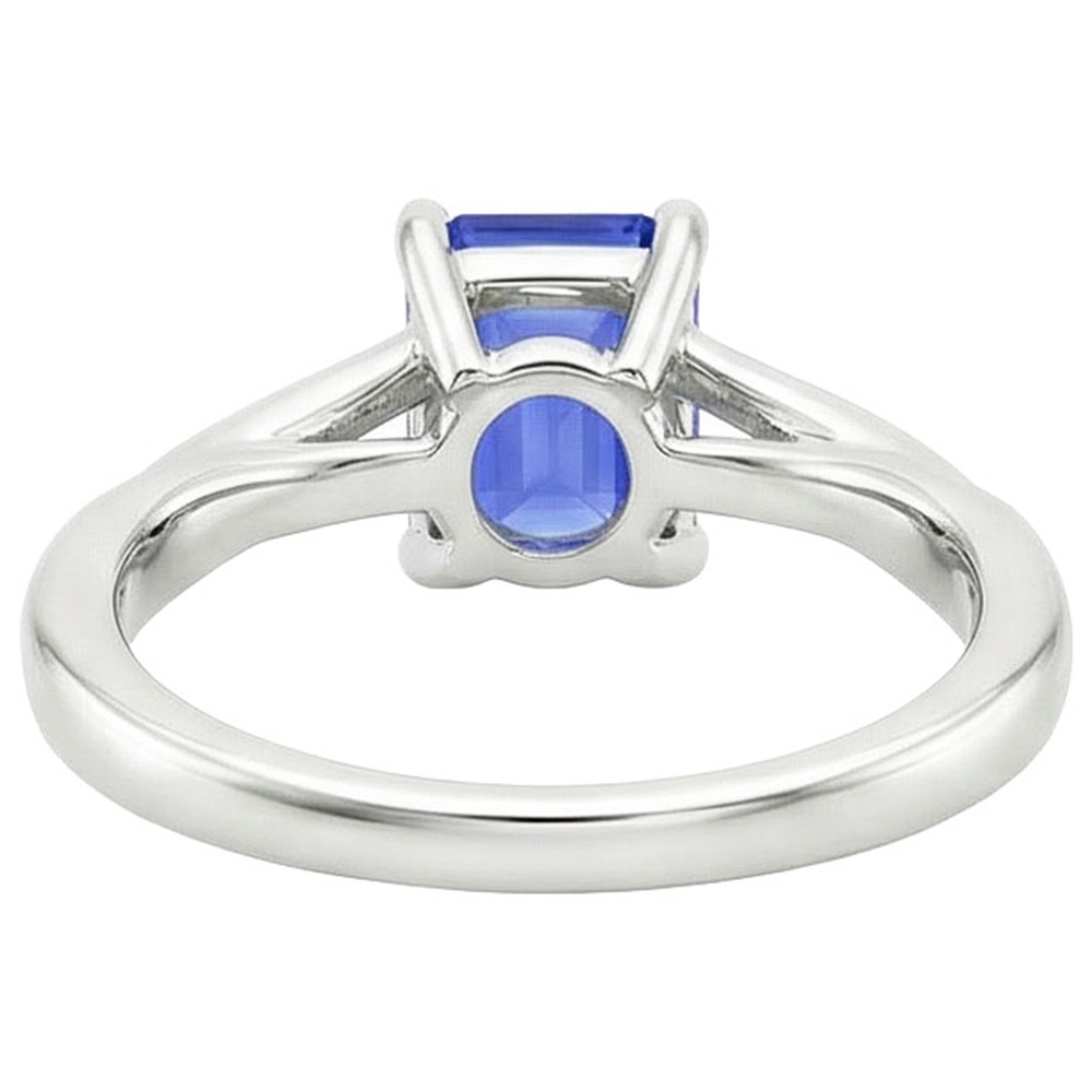 2.5 Ct Sapphire Emerald Cut Engagement Ring