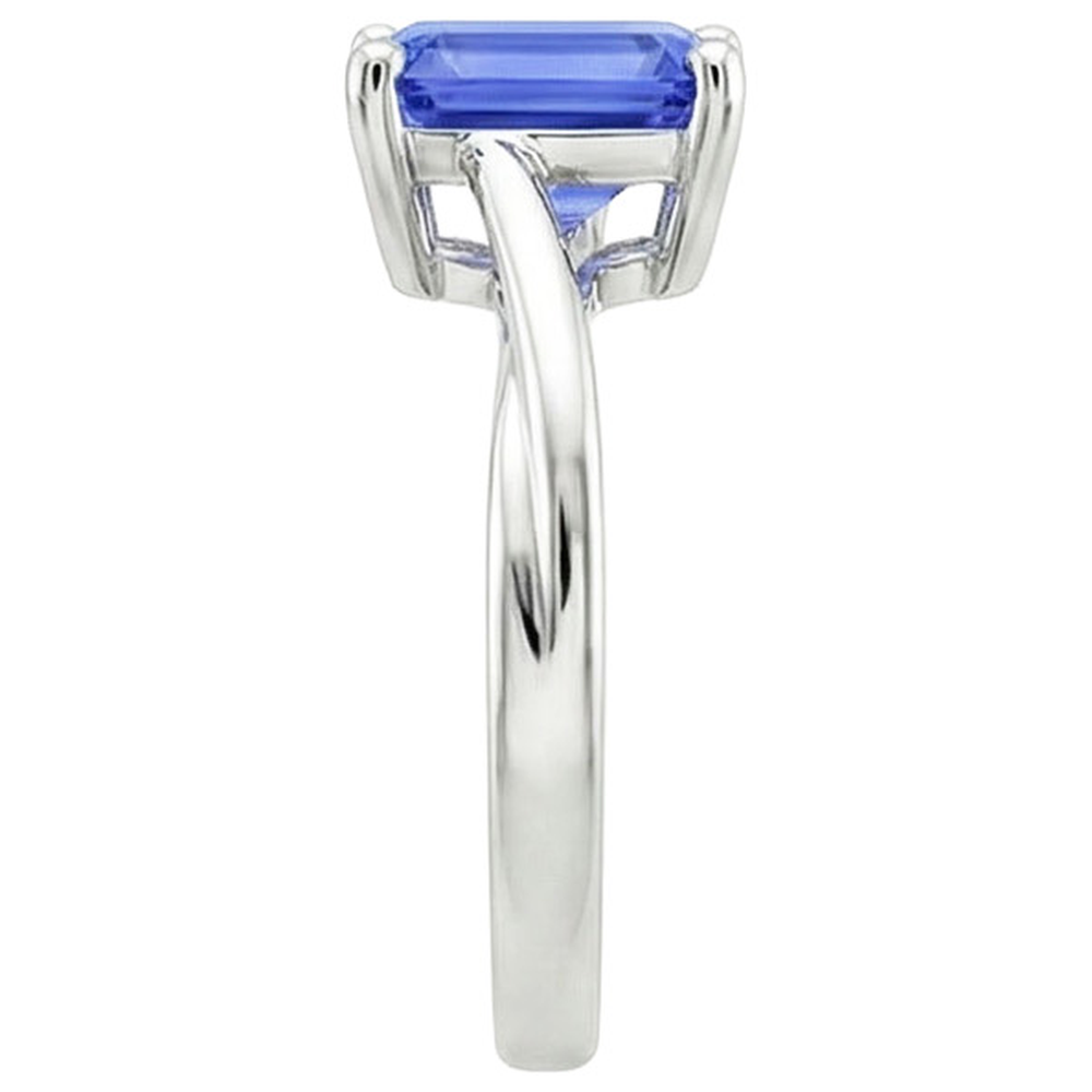 2.5 Ct Sapphire Emerald Cut Engagement Ring