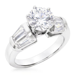 2.50 Carat Genuine Natural Earth Mined Diamond ( Not Lab Grown )s Ring 3 Stone Style Engagement Ring