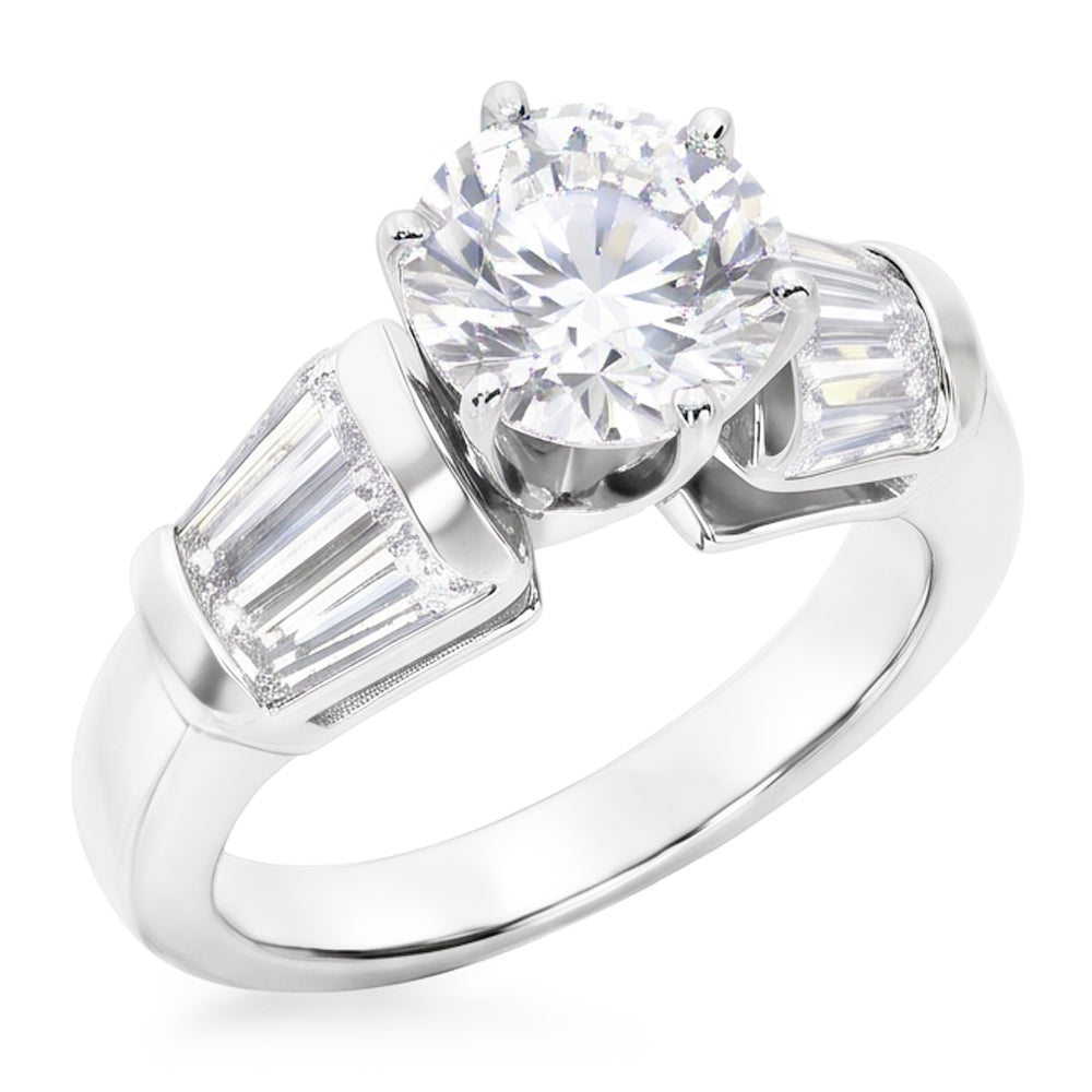 2.50 Carat Genuine Natural Earth Mined Diamond ( Not Lab Grown )s Ring 3 Stone Style Engagement Ring