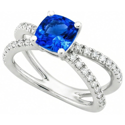 Natural Sapphire Ring 2.50ct - White Gold 14K