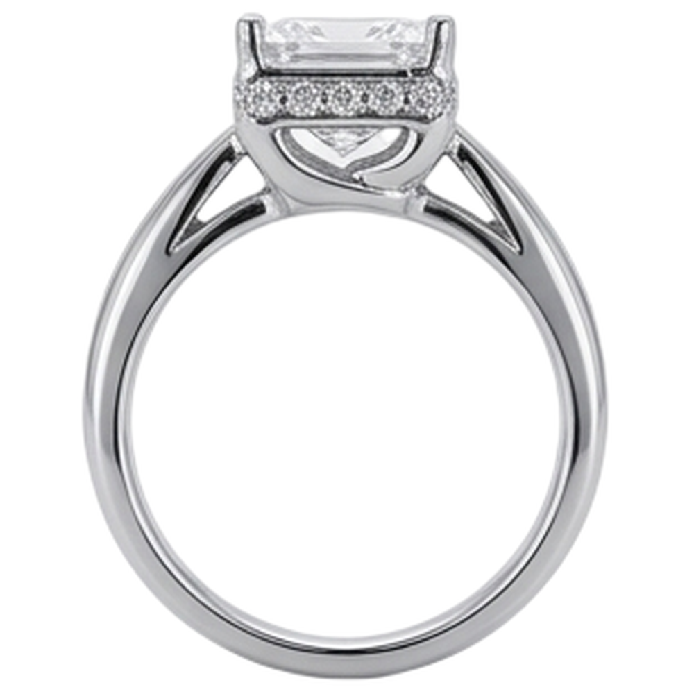 2.50 Carats Hidden Halo Princess Cut Real Natural Earth Mined Diamond ( Not Lab Grown )  Engagement Ring New