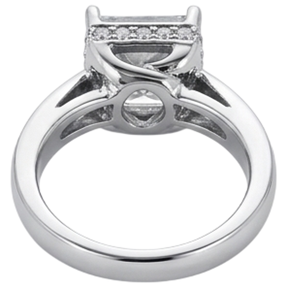 2.50 Carats Hidden Halo Princess Cut Real Natural Earth Mined Diamond ( Not Lab Grown )  Engagement Ring New