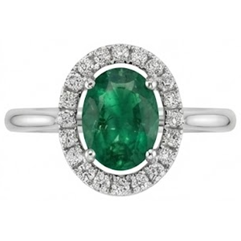 natural round emerald 2.50ct ring side angle