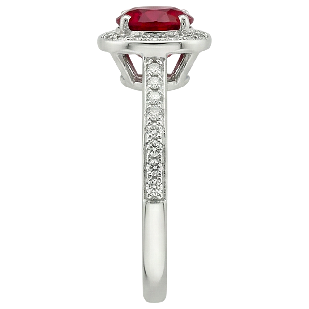 2.50 Carats Red And White Round Ruby Ring Jewelry White Gold 14K