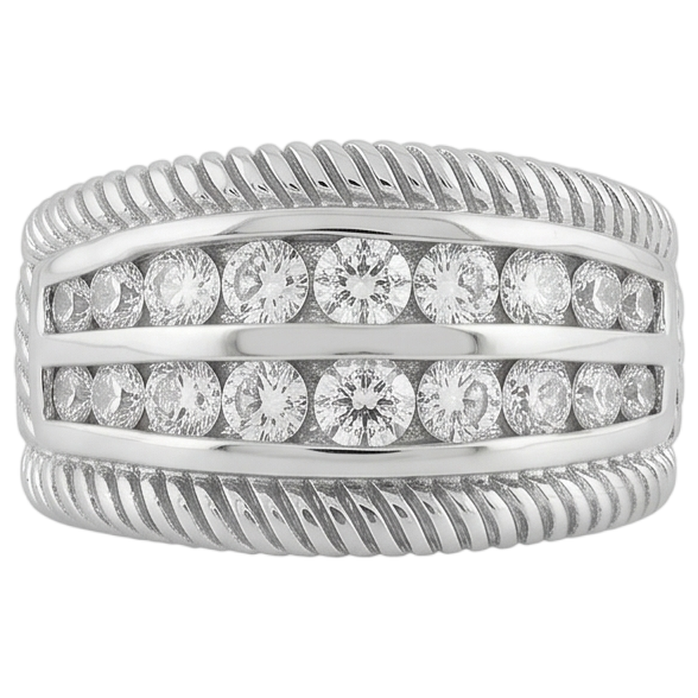 2.50 Carats Round Natural Earth Mined Diamond ( Not Lab Grown )  Right Hand Anniversary Ring