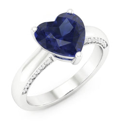 2.50 Carats Solitaire Ceylon Sapphire Ring Prong Set White Gold