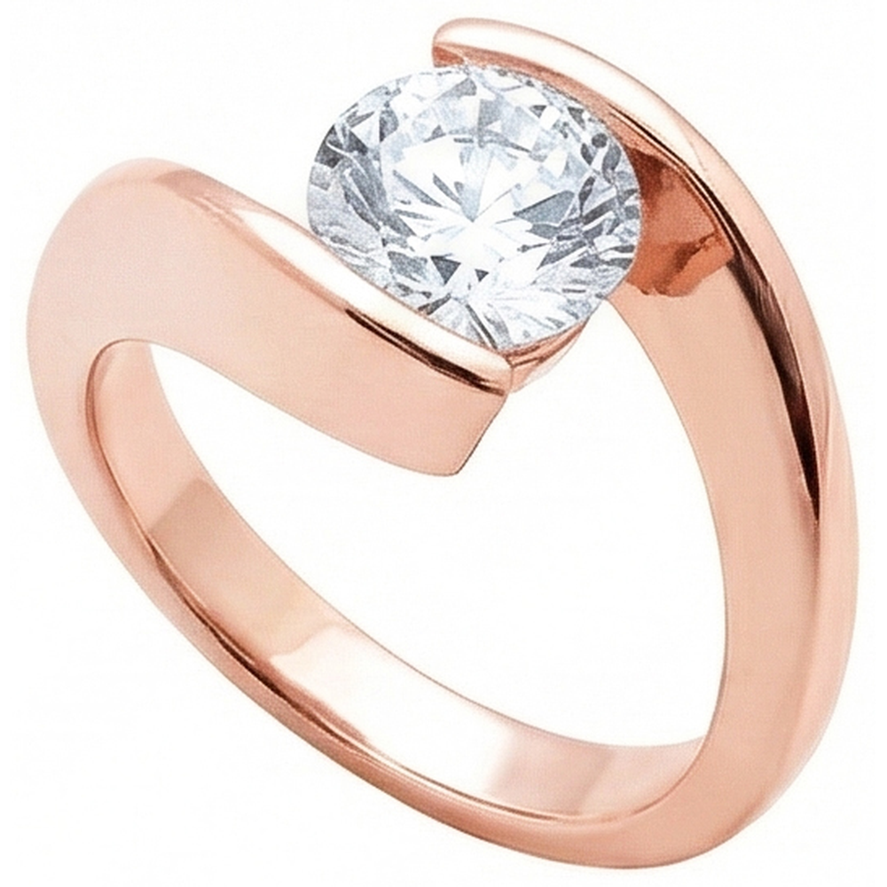 2.50 Ct. Genuine Natural Earth Mined Diamond ( Not Lab Grown )  Solitaire Engagement Ring Rose Gold New