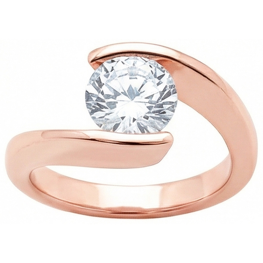 2.50 Ct. Genuine Natural Earth Mined Diamond ( Not Lab Grown )  Solitaire Engagement Ring Rose Gold New