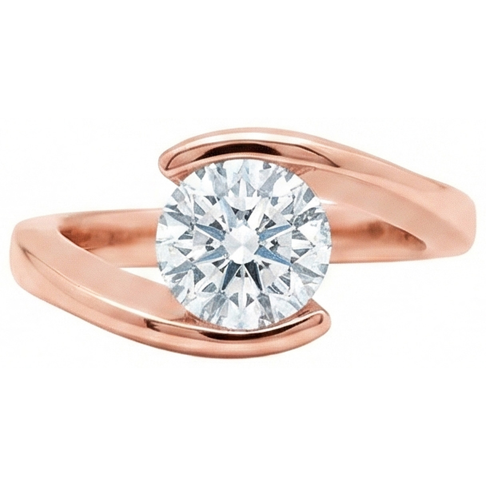 2.50 Ct. Genuine Natural Earth Mined Diamond ( Not Lab Grown )  Solitaire Engagement Ring Rose Gold New