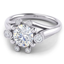 2.50 Ct Gorgeous Round Genuine Natural Earth Mined Diamond ( Not Lab Grown ) Wedding Ring Split Shank White Gold 14K