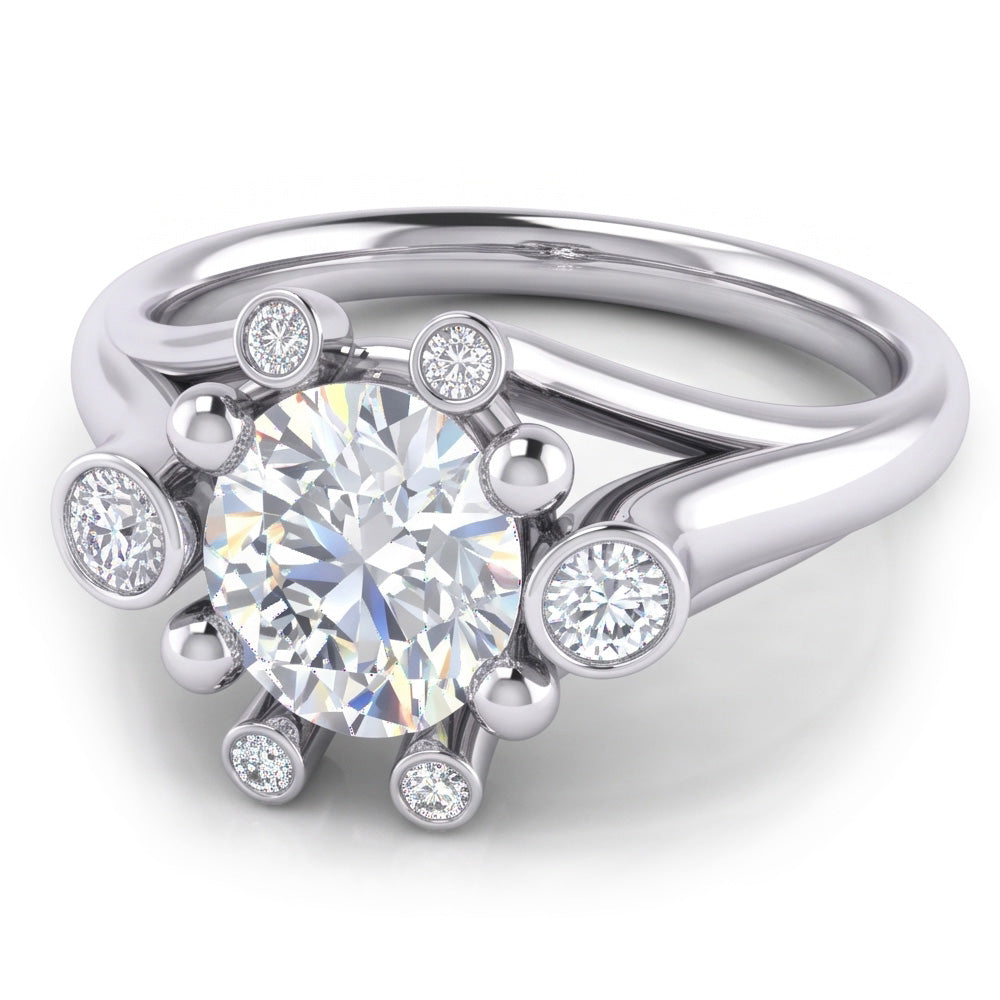 2.50 Ct Gorgeous Round Genuine Natural Earth Mined Diamond ( Not Lab Grown ) Wedding Ring Split Shank White Gold 14K