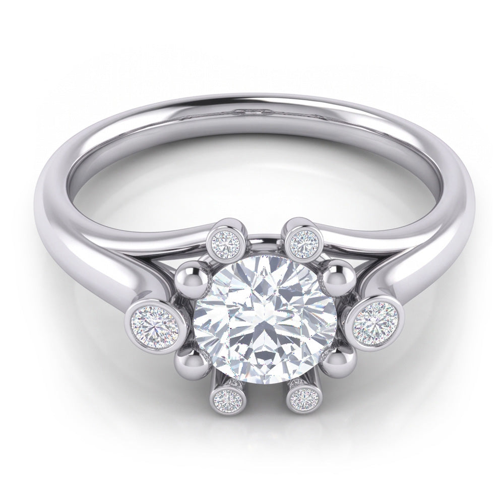 2.50 Ct Gorgeous Round Genuine Natural Earth Mined Diamond ( Not Lab Grown ) Wedding Ring Split Shank White Gold 14K