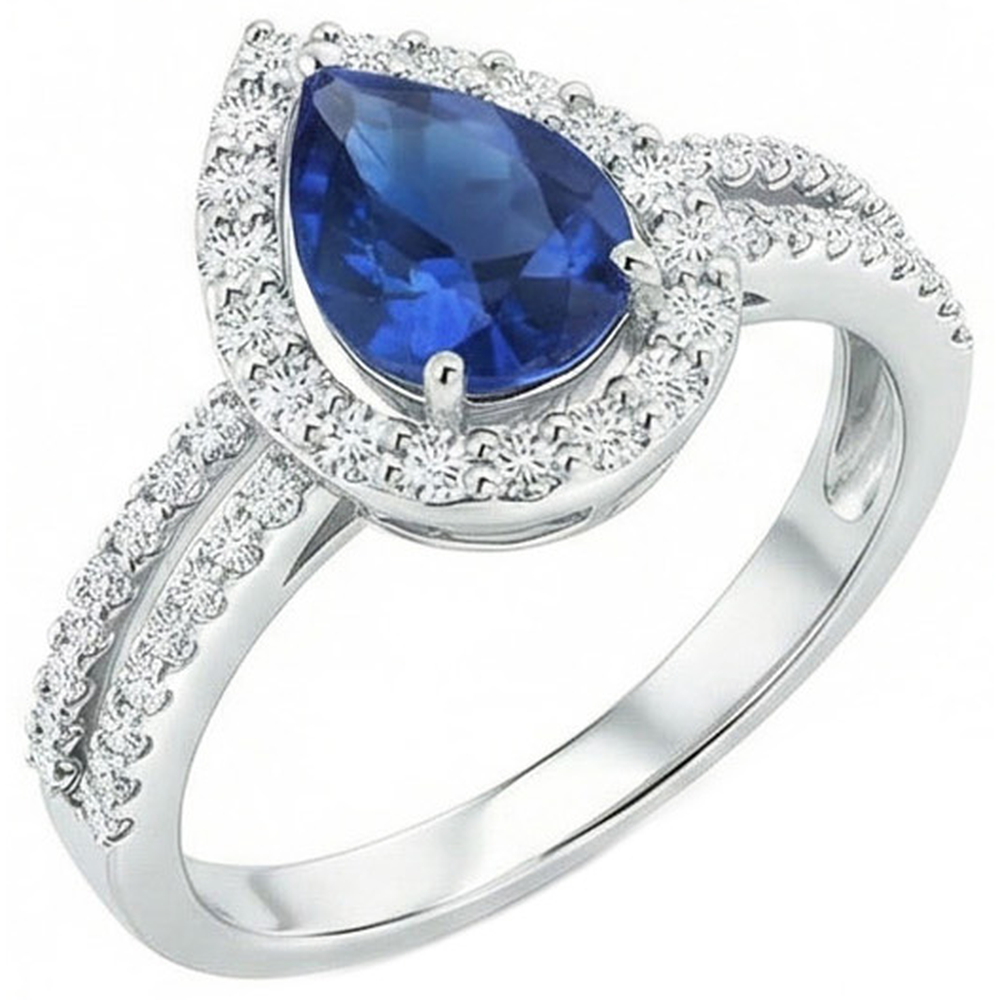 natural round sapphire 2.50ct ring top view