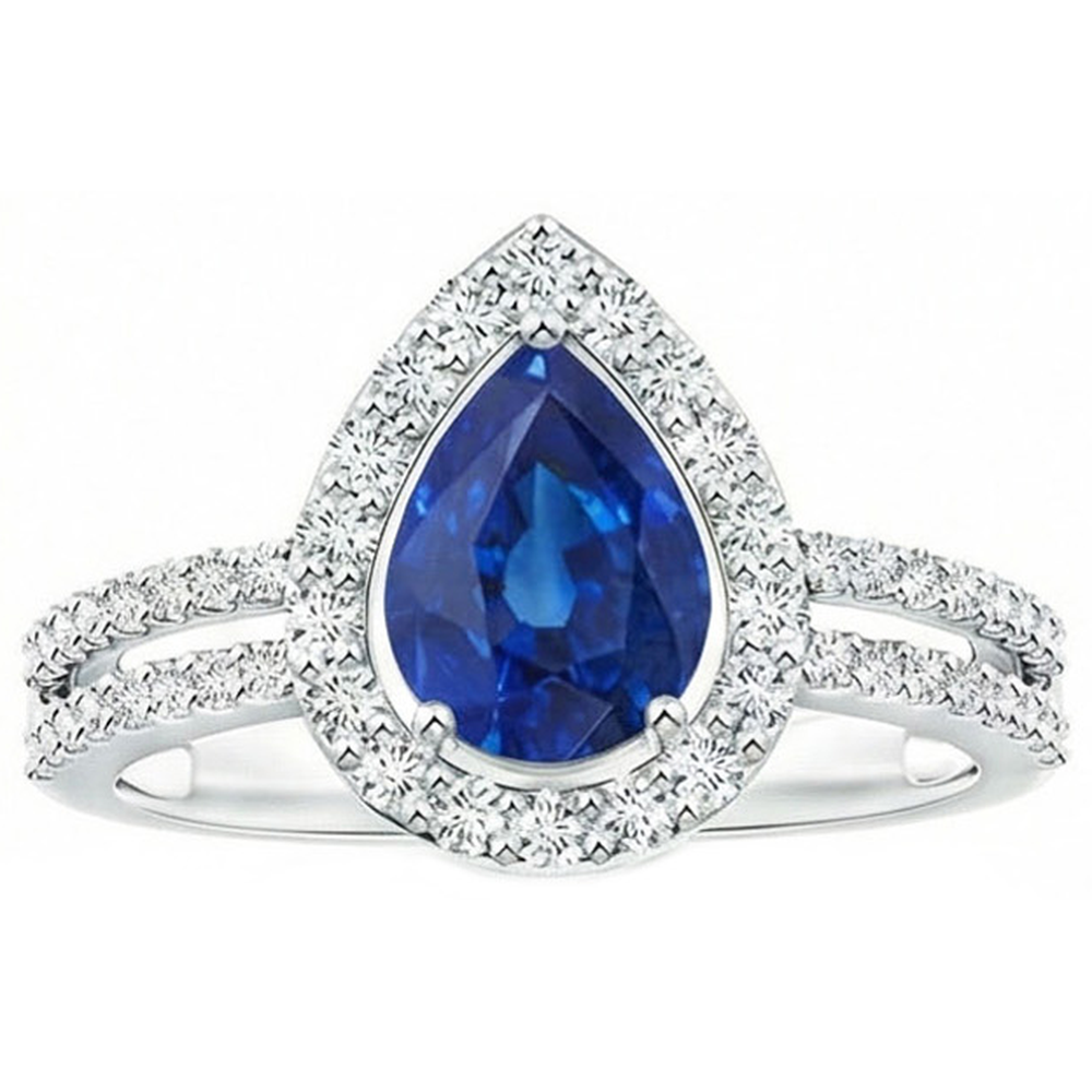 natural round sapphire 2.50ct ring side angle