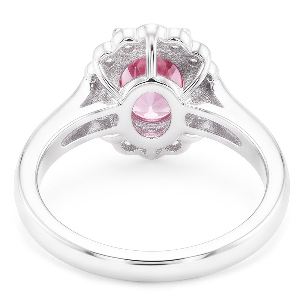 2.50 Ct Pink Sapphire And Round Natural Earth Mined Diamond ( Not Lab Grown )s Anniversary Ring Gold