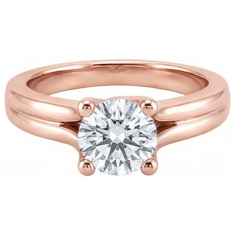 2.50 Ct. Round Genuine Natural Earth Mined Diamond ( Not Lab Grown )  Solitaire Rose Gold Ring New