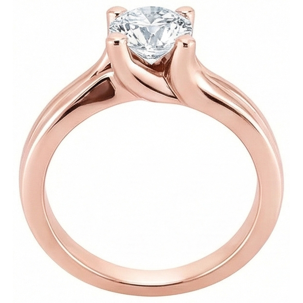 2.50 Ct. Round Genuine Natural Earth Mined Diamond ( Not Lab Grown )  Solitaire Rose Gold Ring New