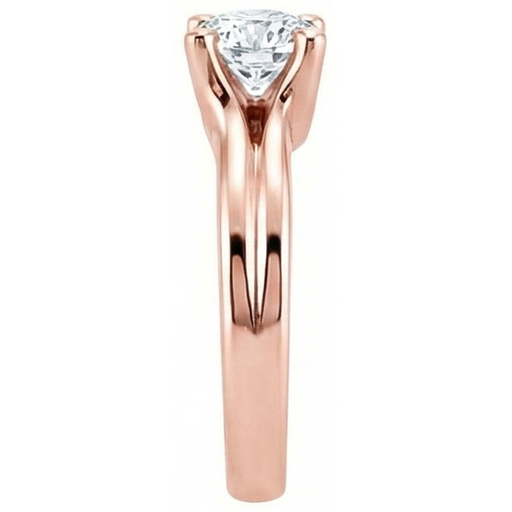 2.50 Ct. Round Genuine Natural Earth Mined Diamond ( Not Lab Grown )  Solitaire Rose Gold Ring New