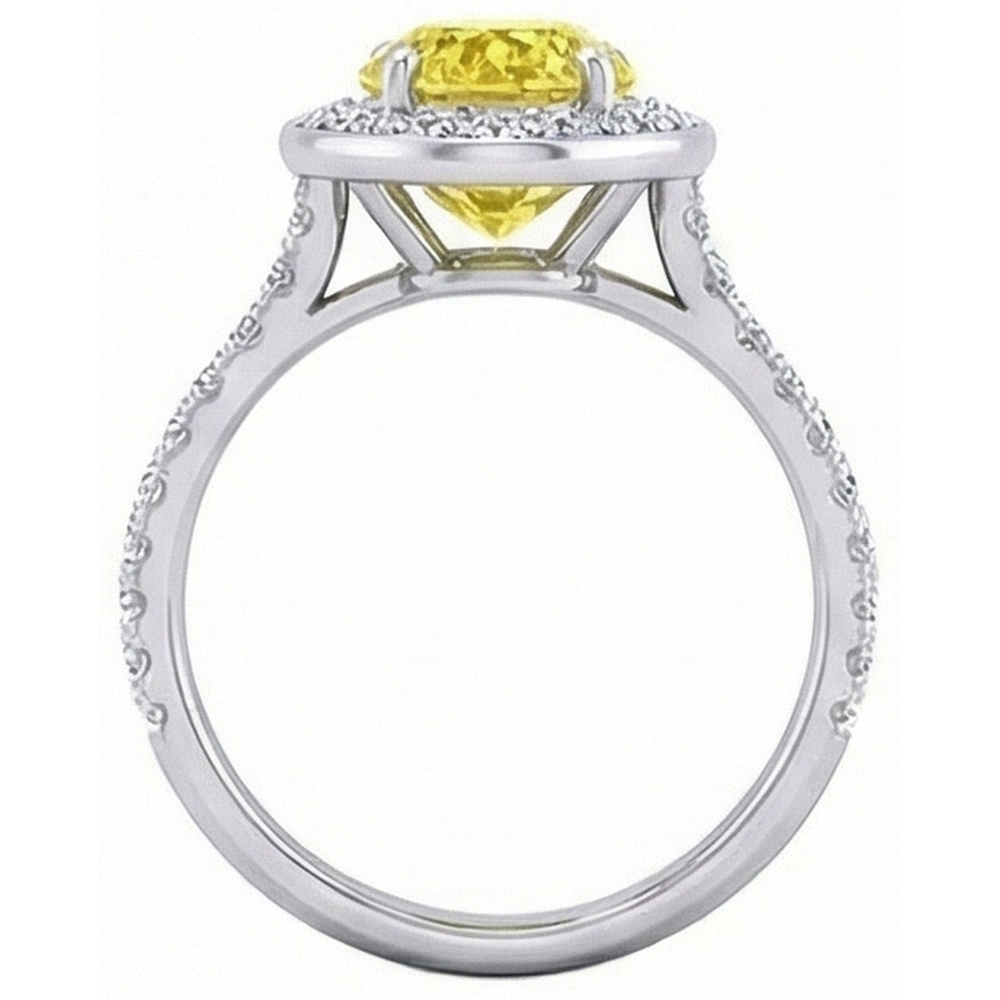 2.50 Ct Yellow Sapphire And Natural Earth Mined Diamond ( Not Lab Grown )s Anniversary Ring White Gold 14K
