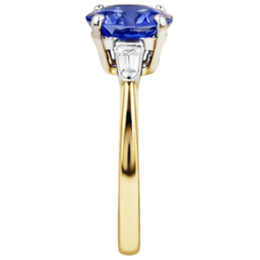 natural round tanzanite 2.55ct ring profile view