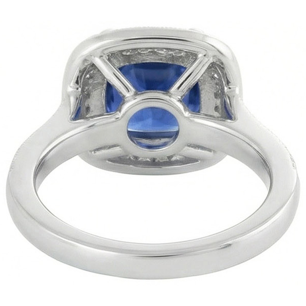 2.60 Ct Ceylon Sapphire And Natural Earth Mined Diamond ( Not Lab Grown ) Ring Gold White 14K