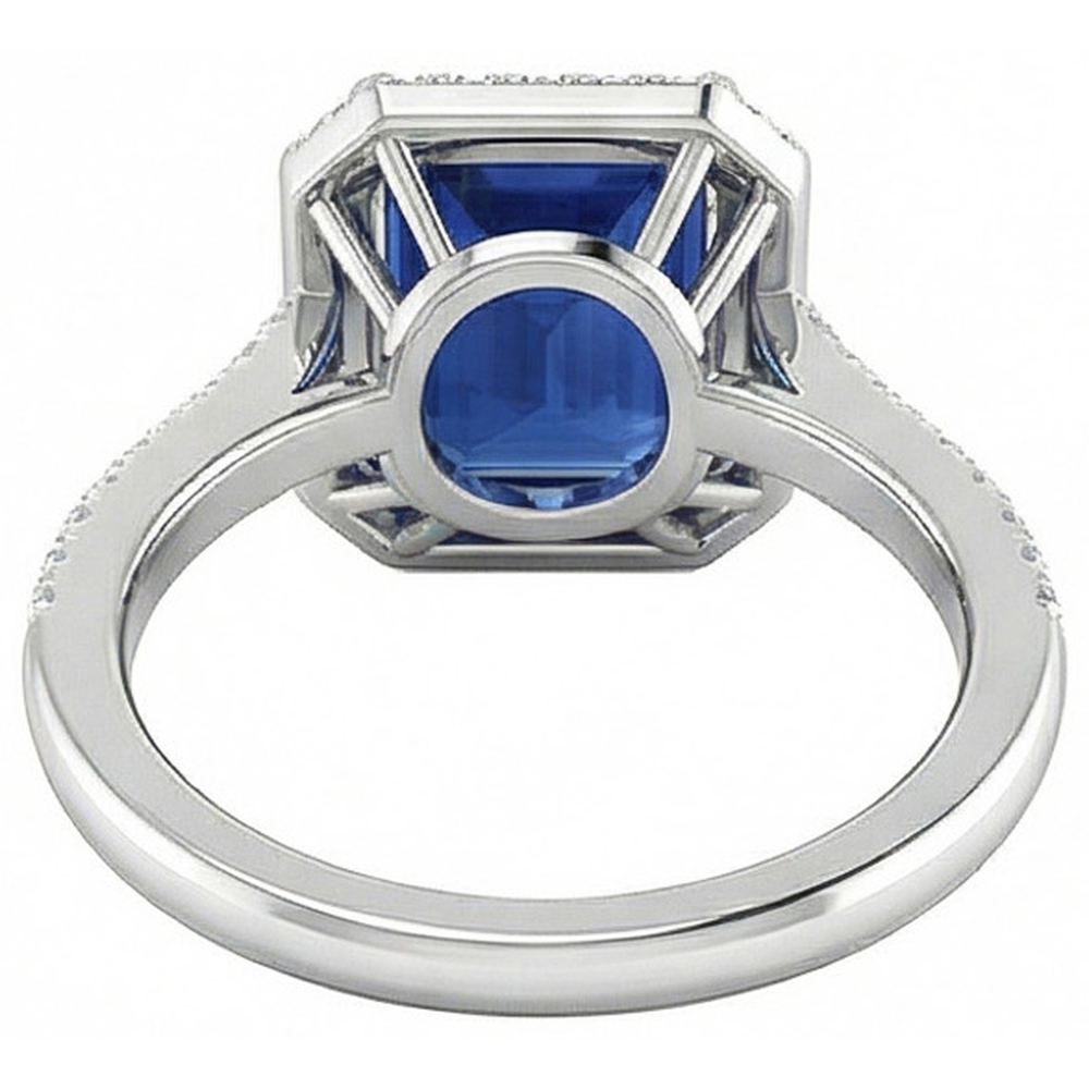 natural emerald sapphire 2.70ct ring top view