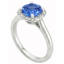 Natural Sapphire Ring 2.70ct - White Gold 14K