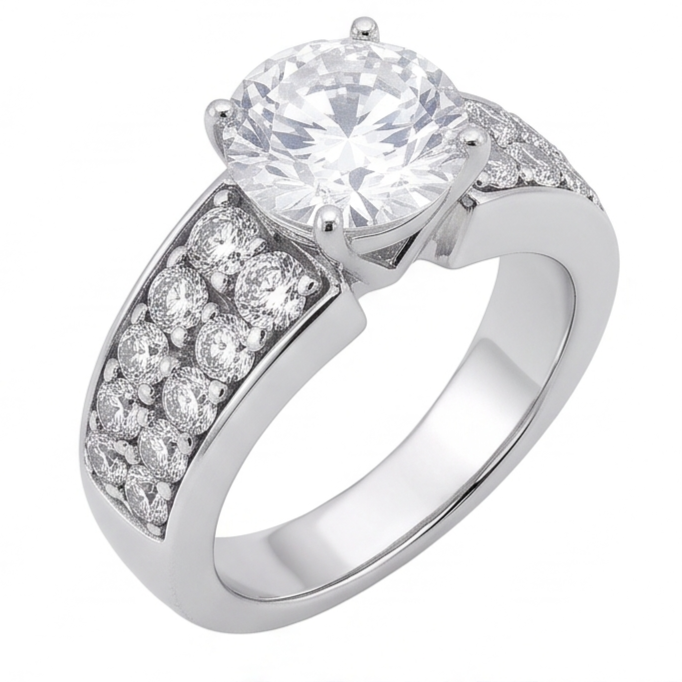 2.75 Carat New Natural Earth Mined Diamond ( Not Lab Grown )s Anniversary Ring White Gold