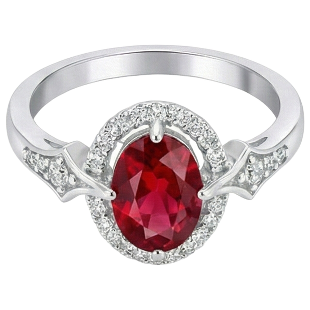 natural round ruby 2.75ct ring side angle