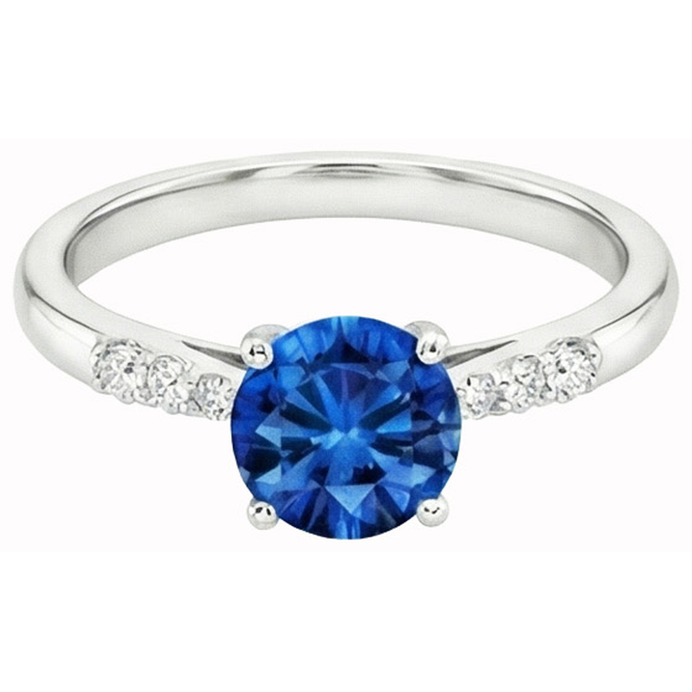 natural round sapphire 2.75ct ring side angle